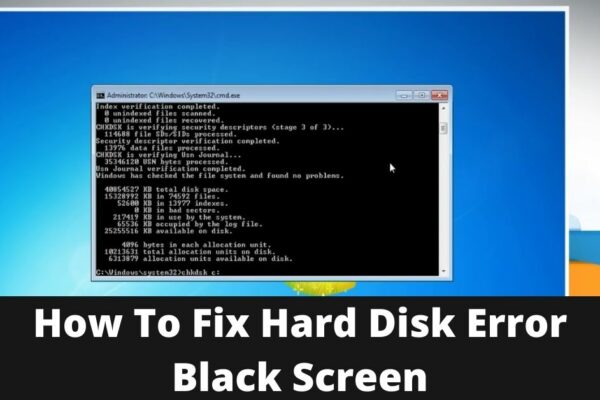 How To Fix Hard Disk Error Black Screen