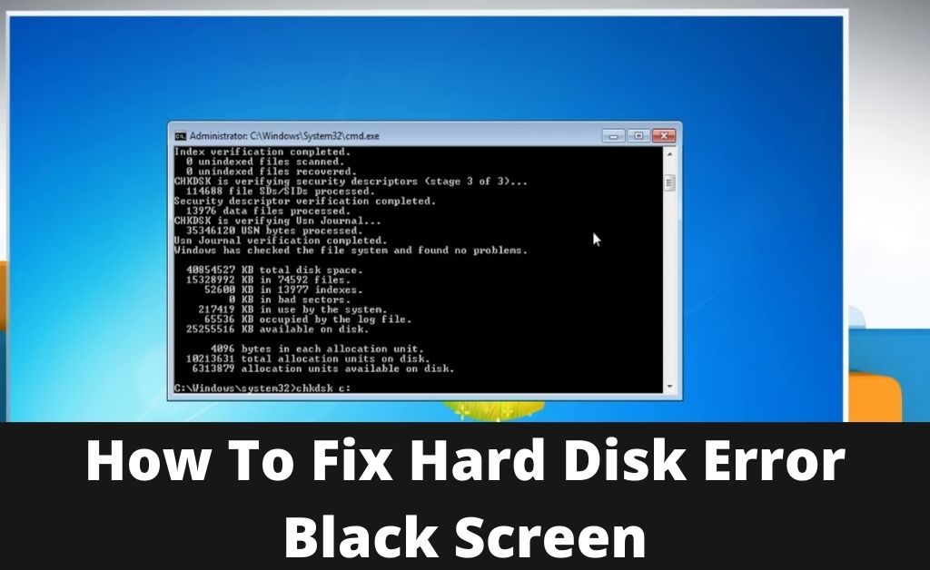 How To Fix Hard Disk Error Black Screen