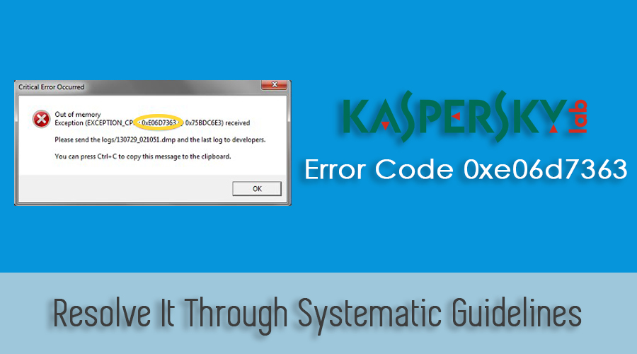 Kaspersky Error Code 0xe06d7363