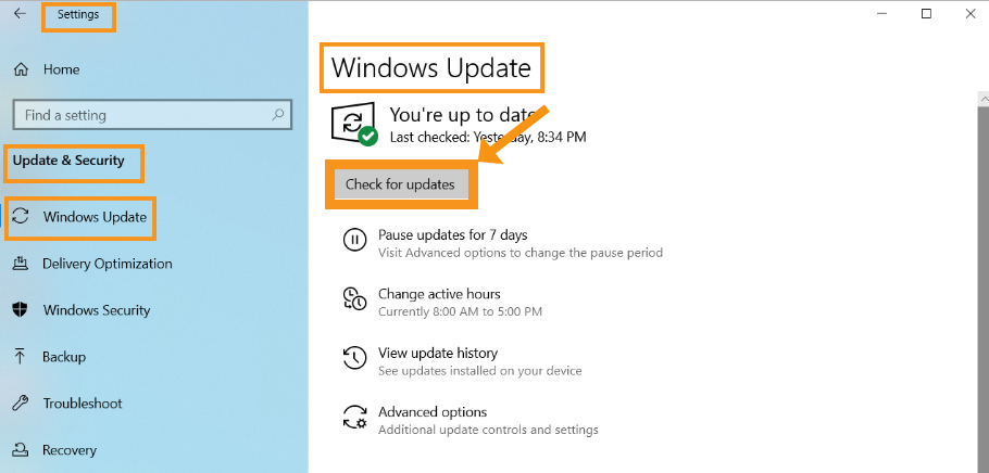 Verify the Windows Updates