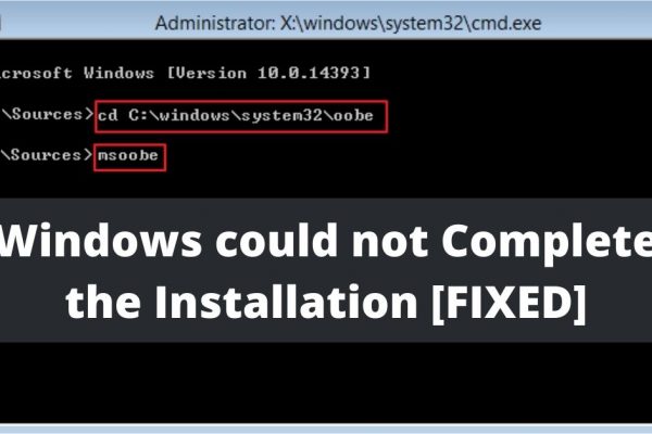 Windows could not complete the installation